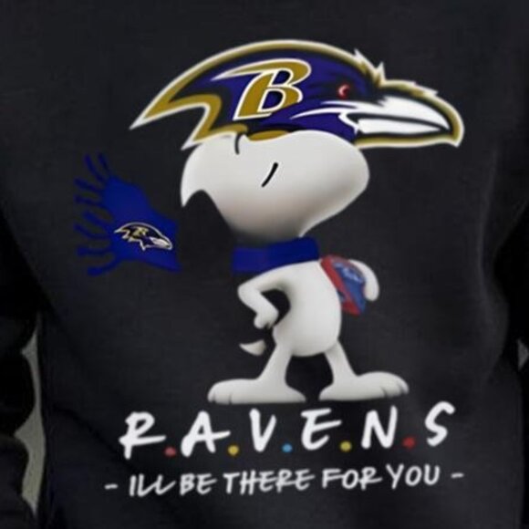 NFL Baltimore Ravens Snoopy Ill Be There For You Crewneck Sweatshirt Football 17 - Picture 2 of 6